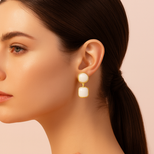 Golden Duo Drops Earrings