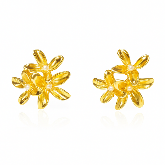 Plumeria Blossom Studs Earrings