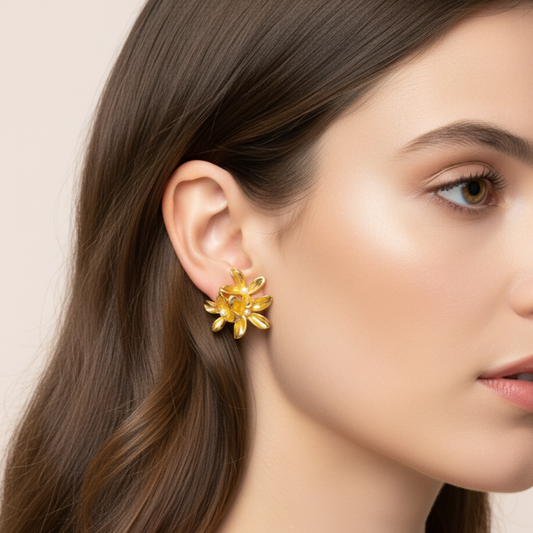 Plumeria Blossom Studs Earrings