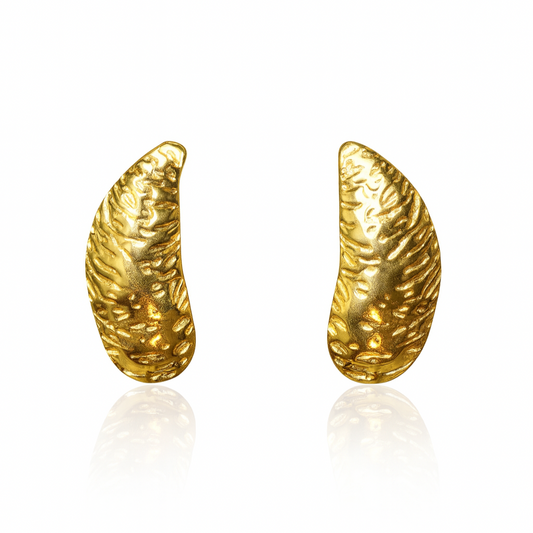 Textured Lunar Studs Earrings