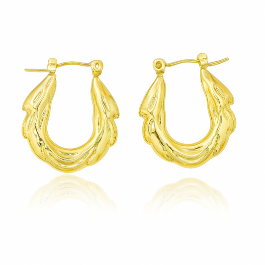 Sculptural Wave Hoops Earrings