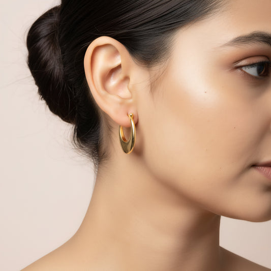 Puffy Oval Hoops Earrings