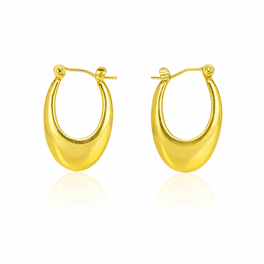 Puffy Oval Hoops Earrings