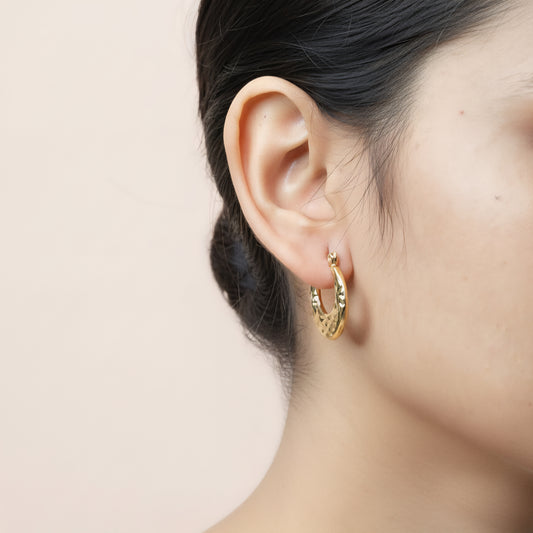 Golden Engraved Earrings