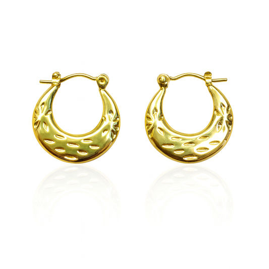 Golden Engraved Earrings