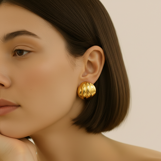 Organic Golden Studs Earrings