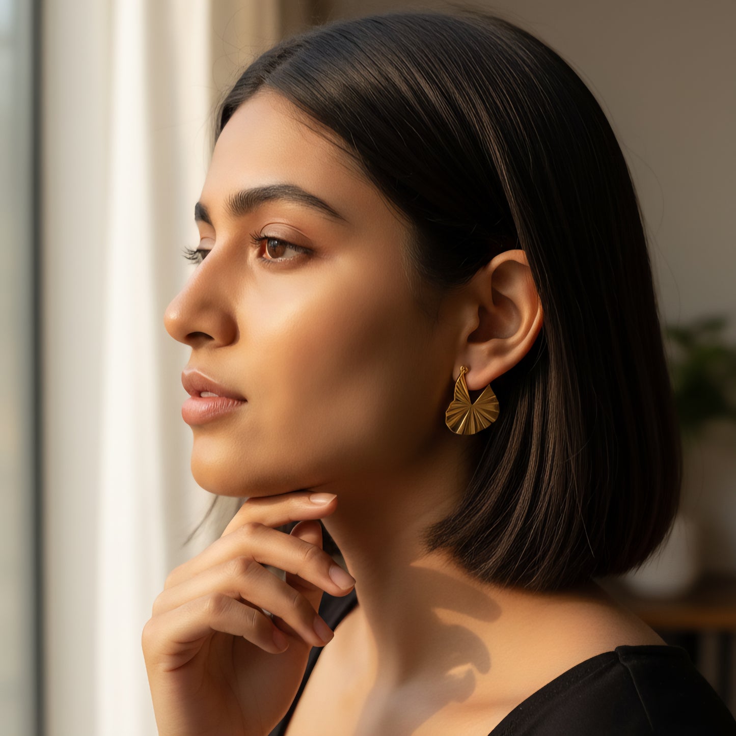Faceted Heart Earrings