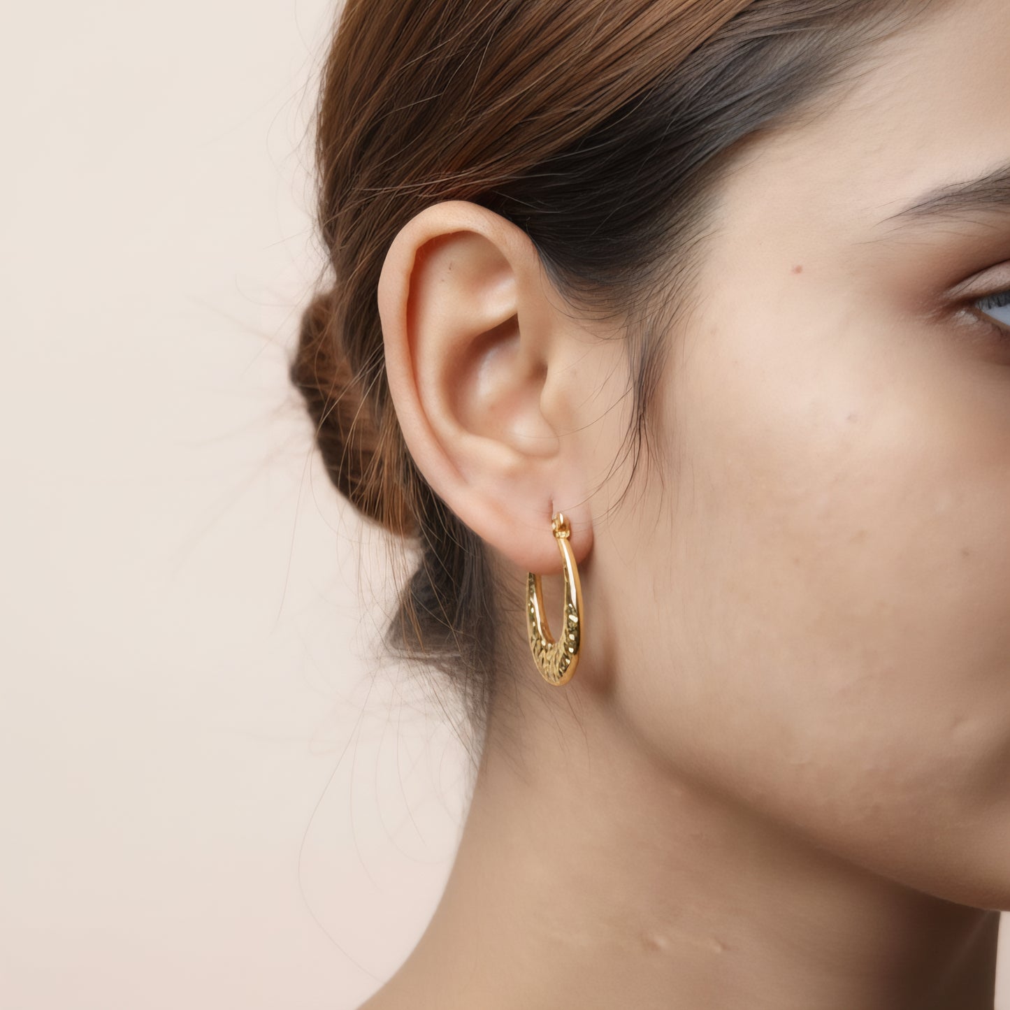 Golden Meteorite Hoops Earrings