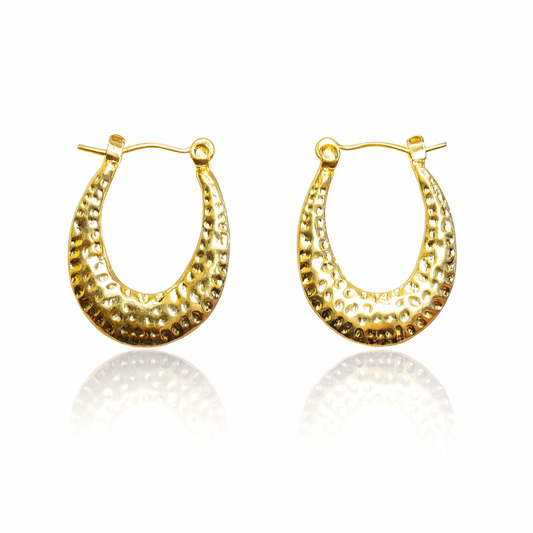 Golden Meteorite Hoops Earrings