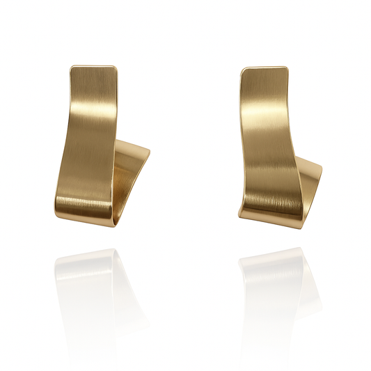 Golden Twist Hoops Earrings