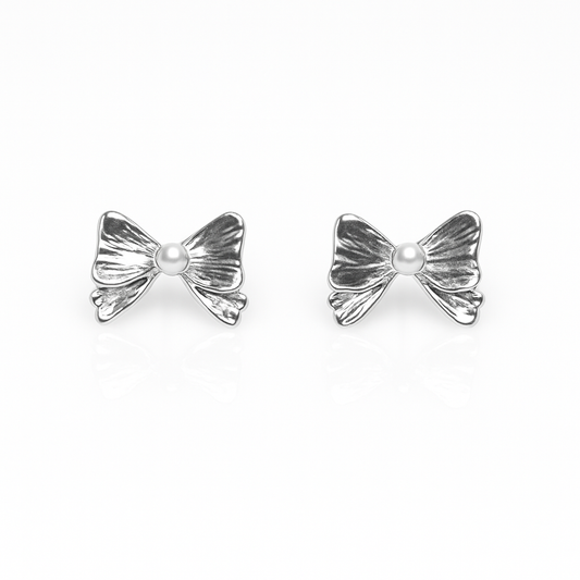 Prima Pearl Bow Earrings