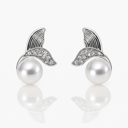 Ocean Wave Pearl Earrings