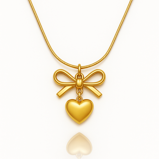 Charm Bow Heart Necklace
