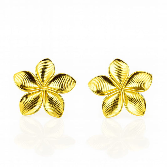 Golden Plumeria Earrings