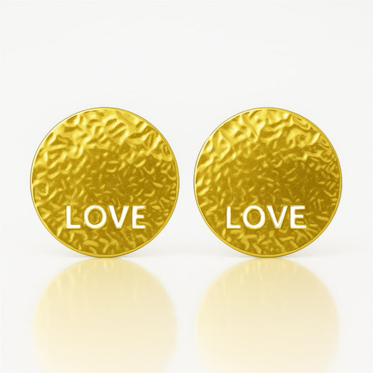 Golden Love Disc earrings