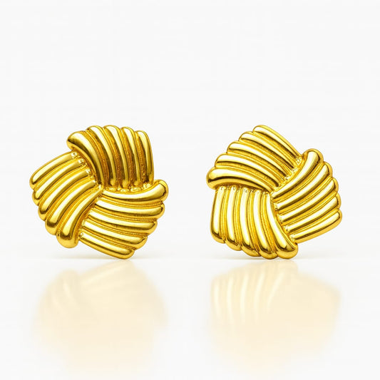 Golden Basketweave Earrings