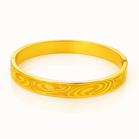 Men’s Golden Wave Pattern Bracelet