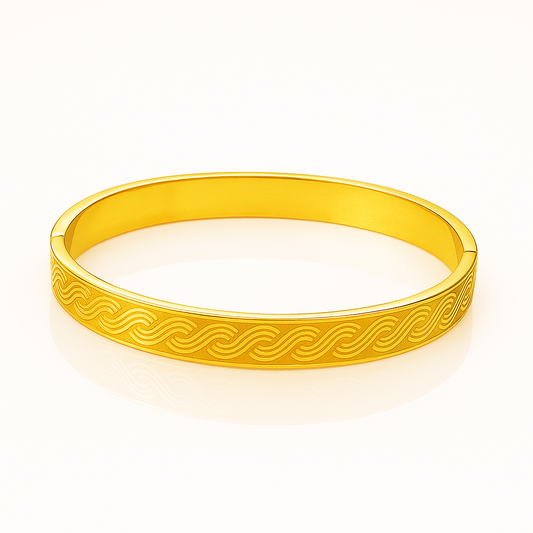 Men’s Golden Twist-Wave Bracelet