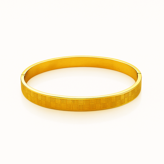 Men’s Golden Grid-Weave Bracelet