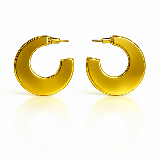 Brushed C-Hoops Earrings