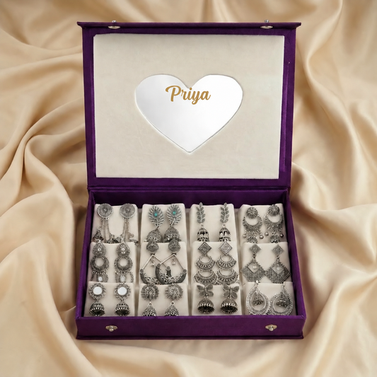 Heer Heart Mirror Earrings Box
