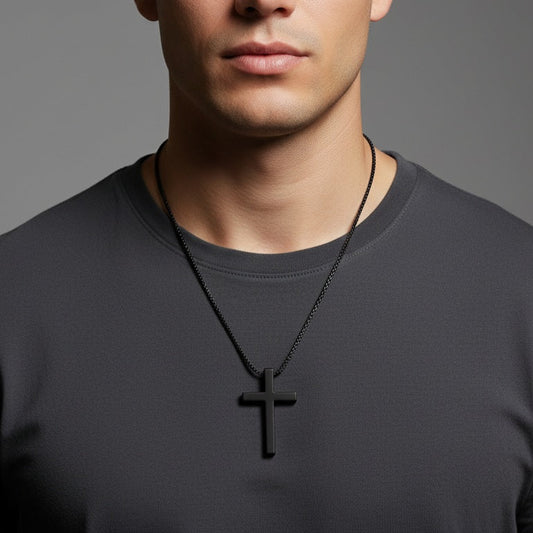 Shadow Line Cross Necklace