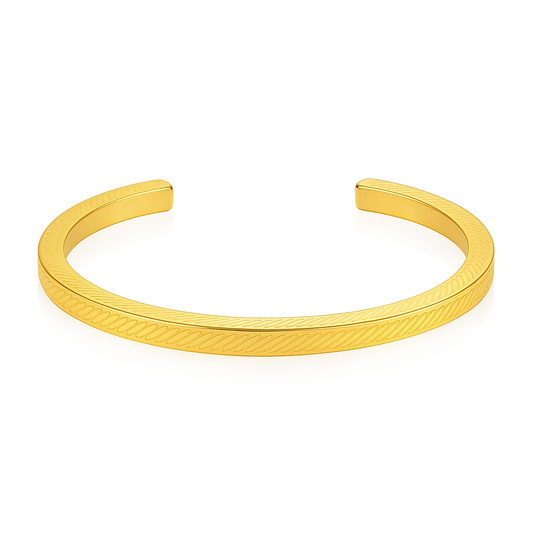 Men’s Golden WaveEdge Cuff Bracelet