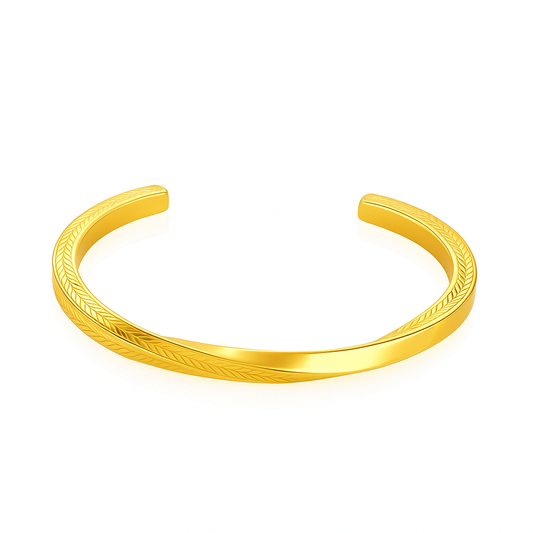 Men’s Golden LeafEdge Cuff Bracelet