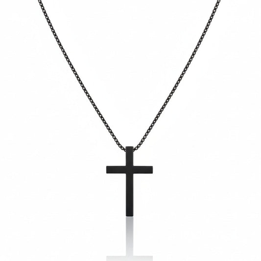 Shadow Line Cross Necklace